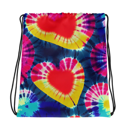 Drawstring bag- Tie Dye Hearts IV