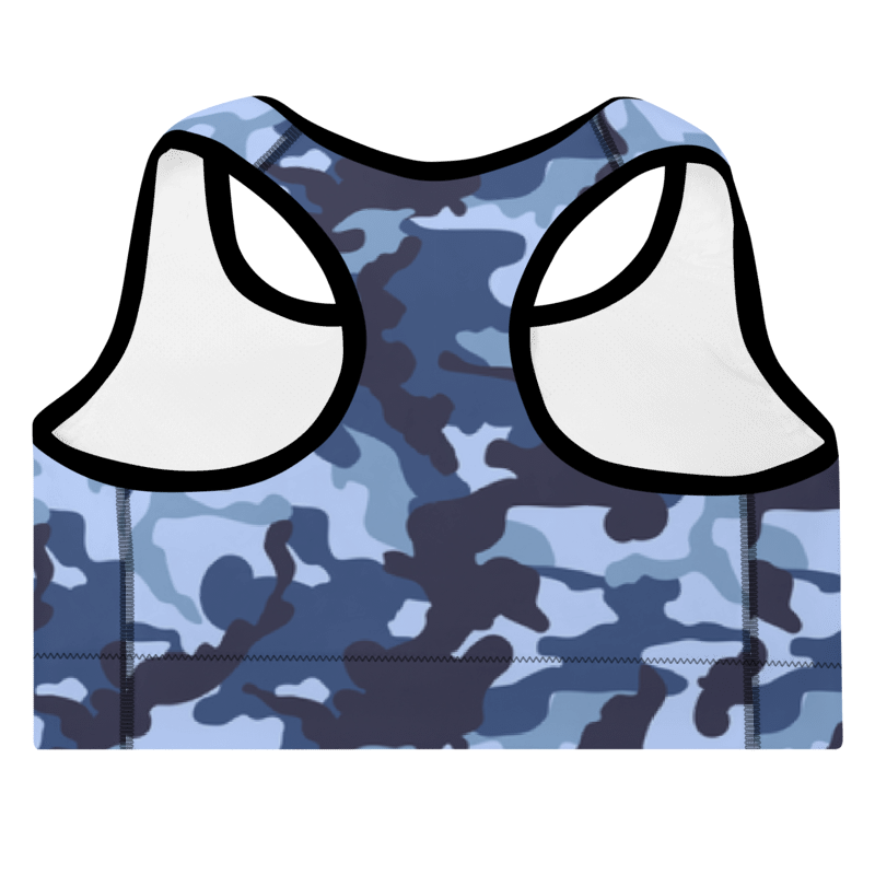 Padded Sports Bra- Camo Blue