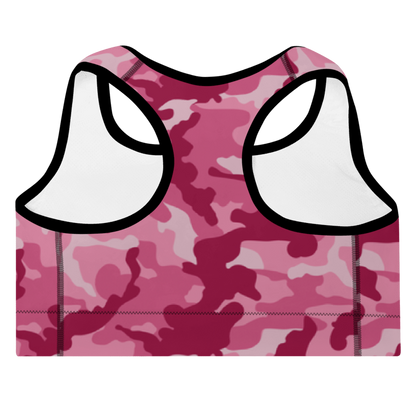Padded Sports Bra- Camo Dark Pink