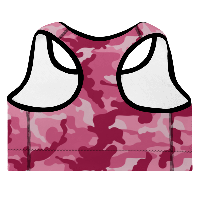Padded Sports Bra- Camo Dark Pink