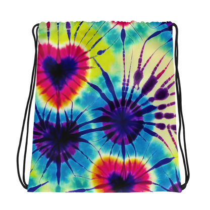 Drawstring bag- Tie Dye Hearts I