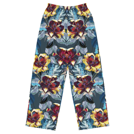 unisex wide-leg pants- TULIP FLOWERS