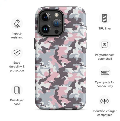 Tough Case for iPhone®- Camo Pink