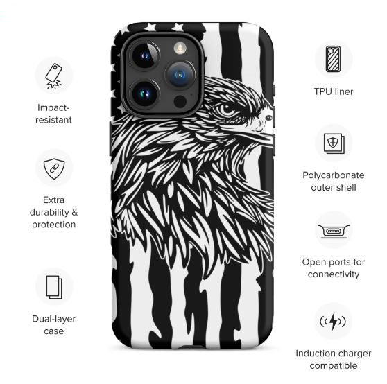 Tough Case for iPhone®- Eagle Mono