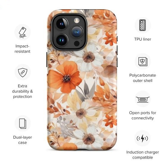 Tough Case for iPhone®- Floral Pattern I