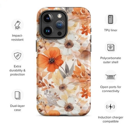 Tough Case for iPhone®- Floral Pattern I