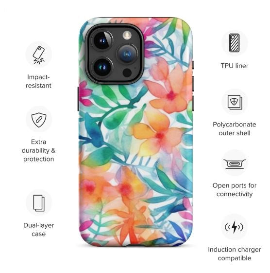 Tough Case for iPhone®- Floral Pattern III