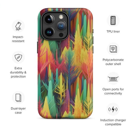 Tough Case for iPhone®- Rainbow Forest Pattern I