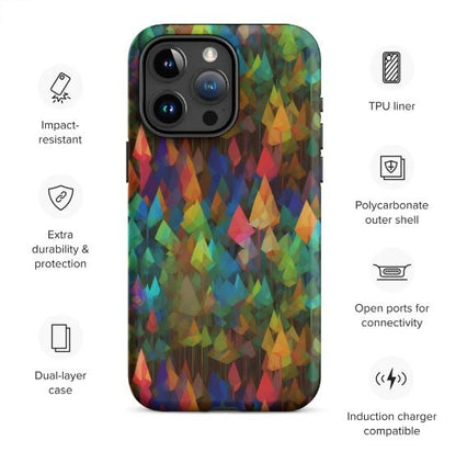 Tough Case for iPhone®- Rainbow Forest Pattern II