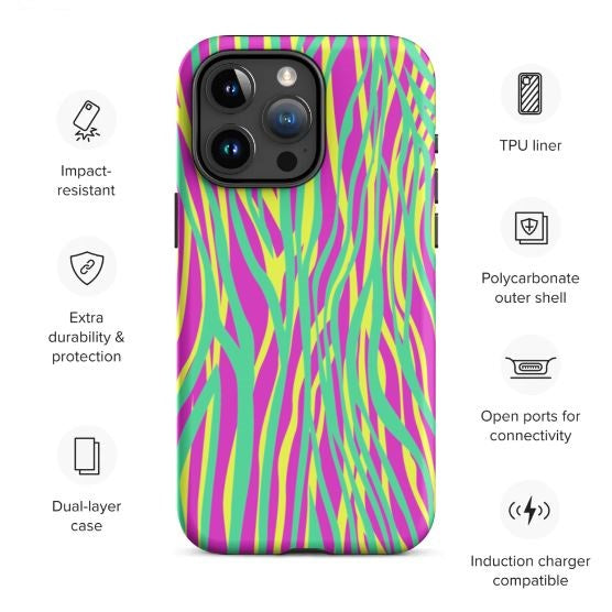 Tough Case for iPhone®- Funky Zebra Pattern II