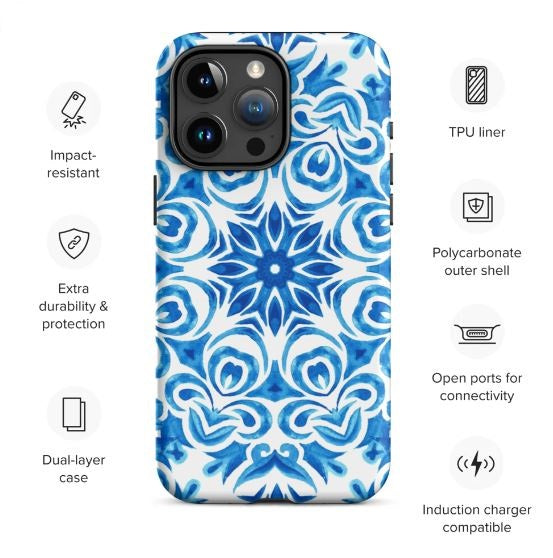 Tough Case for iPhone®- Majolica Pattern II
