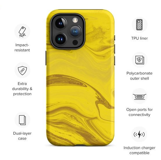 Tough Case for iPhone®- Liquid Gold Marble