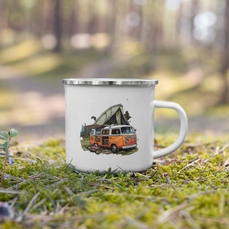 Enamel Mug- Vintage Camping Car II