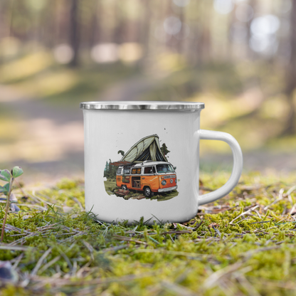 Enamel Mug- Vintage Camping Car II