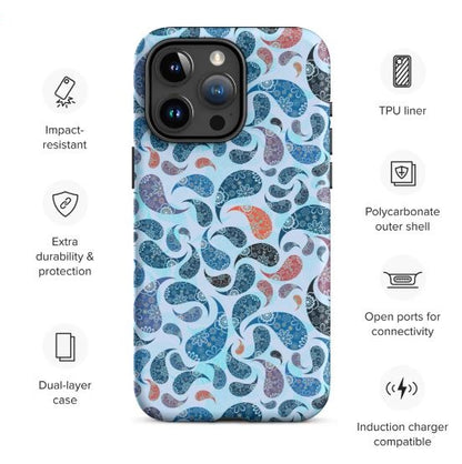 Tough Case for iPhone®- Paisley Blue