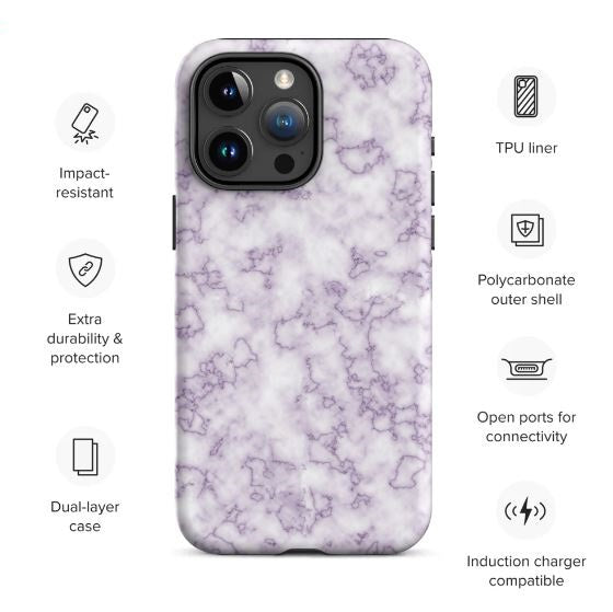 Tough Case for iPhone®- Purple Marble