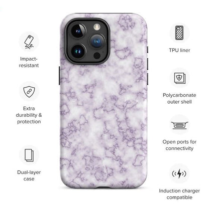 Tough Case for iPhone®- Purple Marble