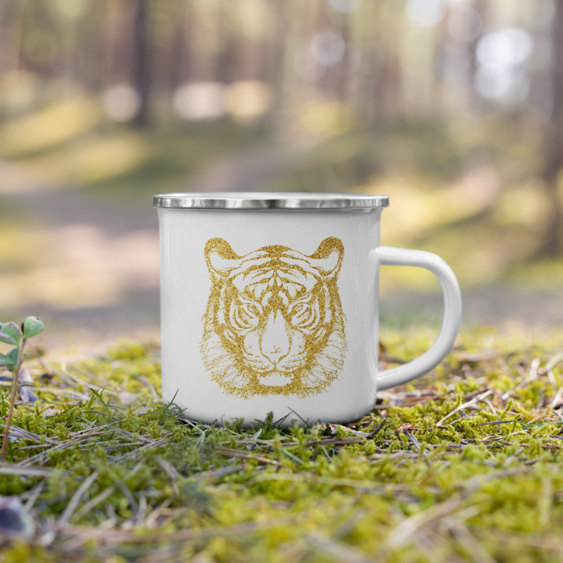Enamel Mug- Golden Tiger
