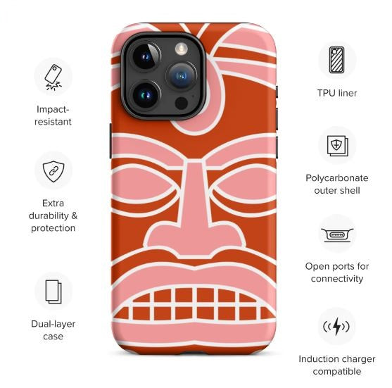 Tough Case for iPhone®- Totem Mask Red