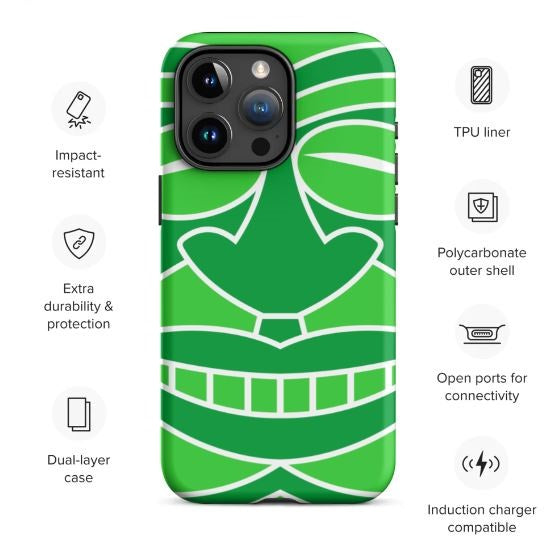 Tough Case for iPhone®- Totem Mask Green