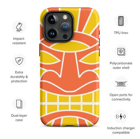 Tough Case for iPhone®- Totem Mask Orange