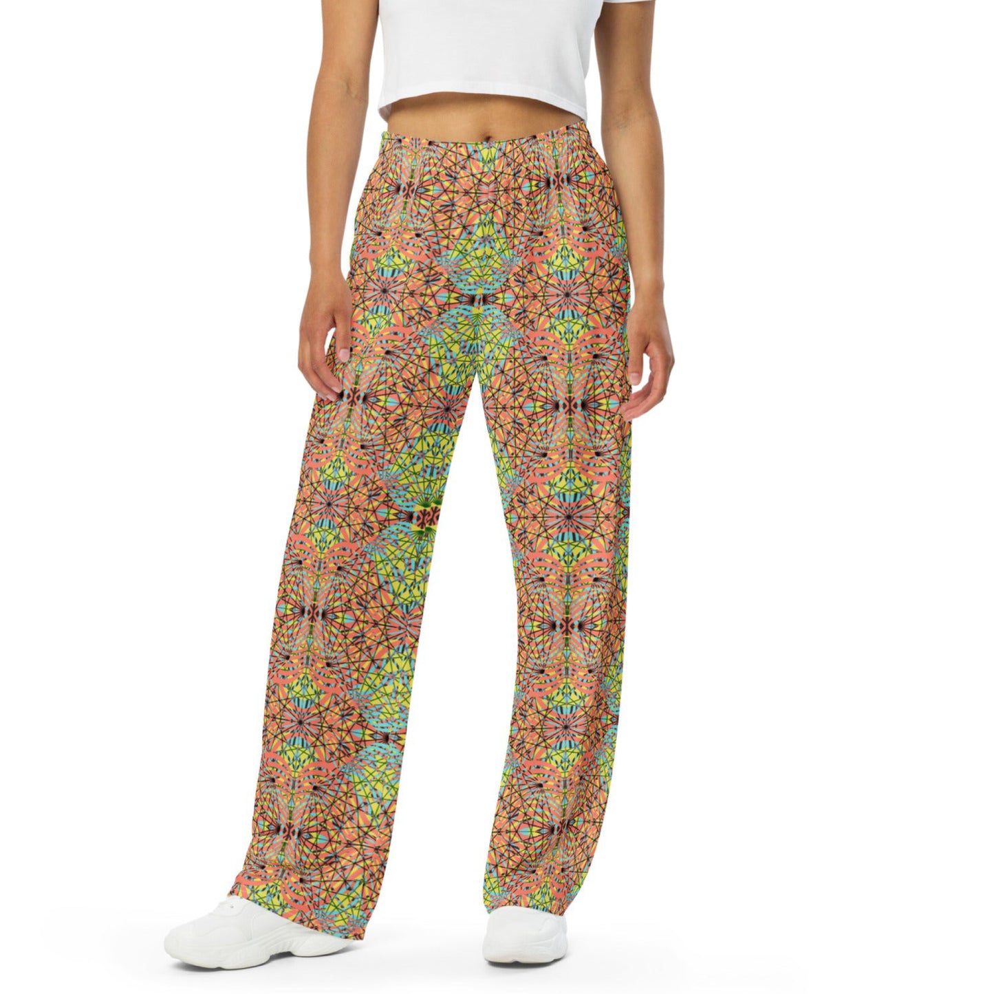 unisex wide-leg pants- Mandala chic II