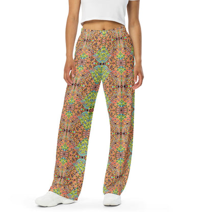 unisex wide-leg pants- Mandala chic II