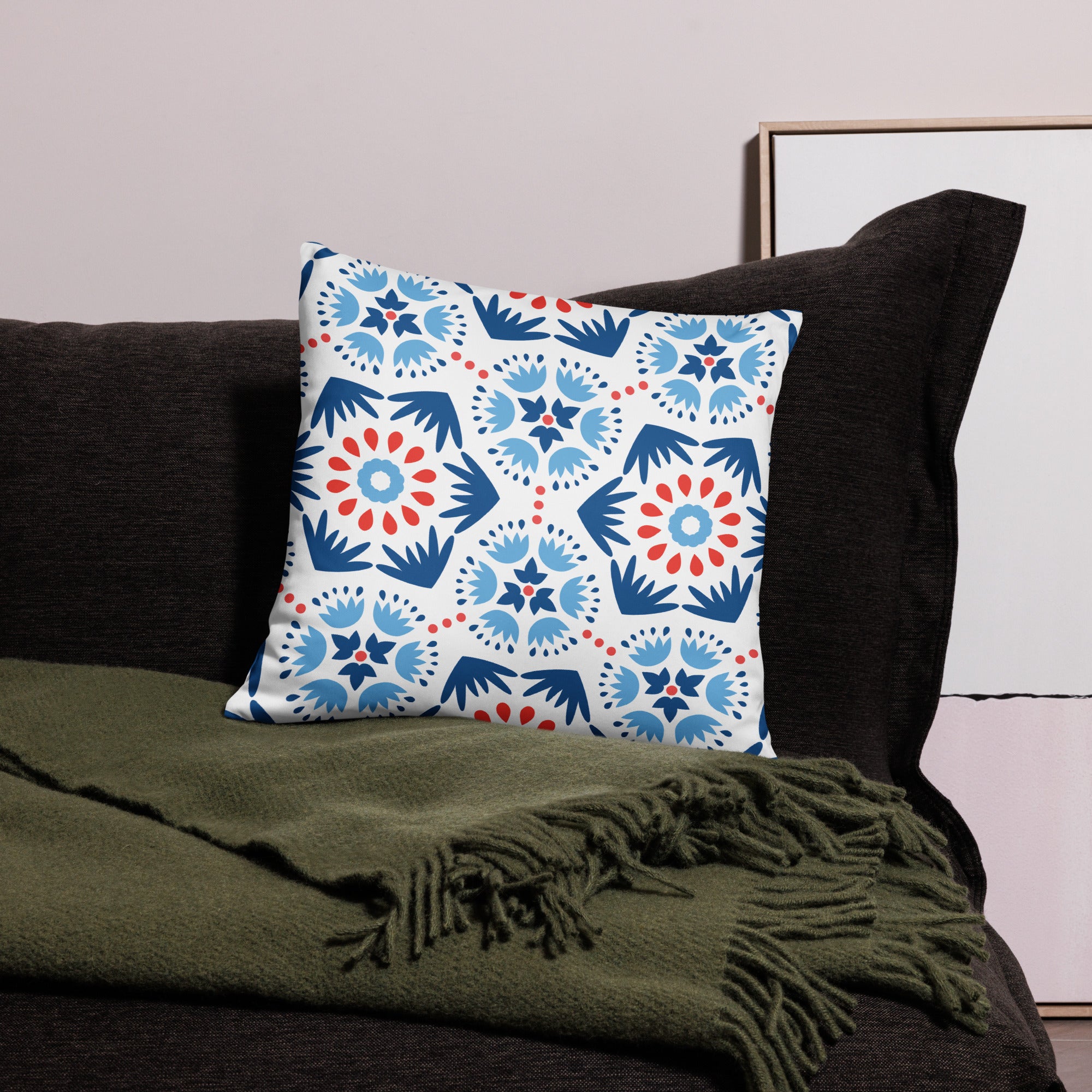 Pillow Case- Floral Geometric