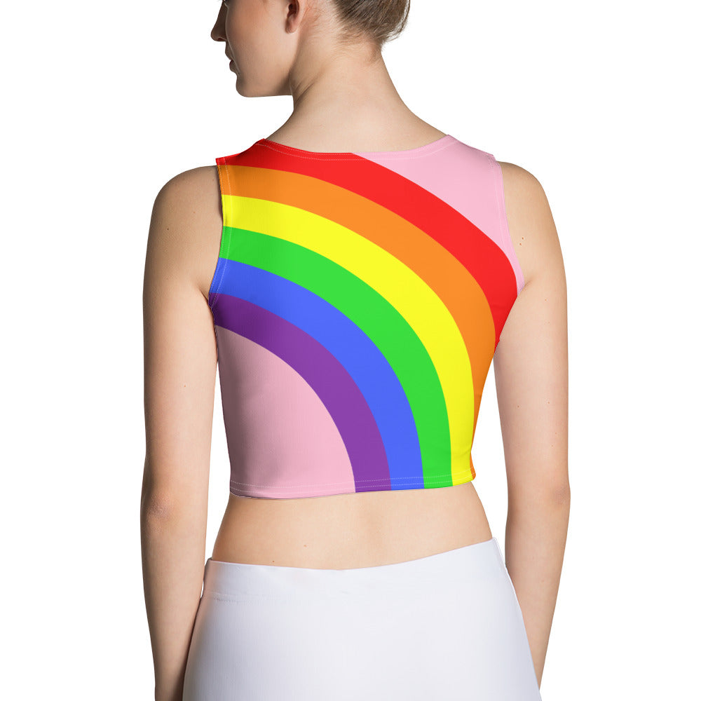 Crop Top- Rainbow on Pink