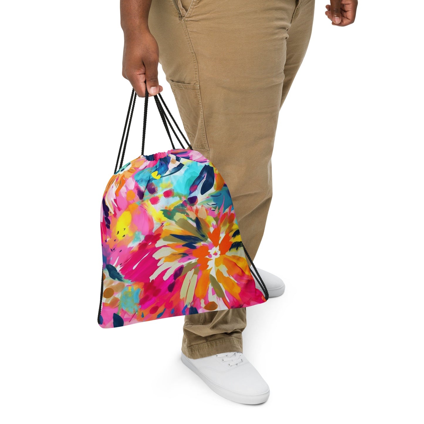 Drawstring bag- Watercolor Summer flowers 05