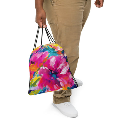 Drawstring bag- Watercolor Summer flowers 06