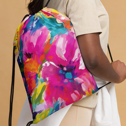 Drawstring bag- Watercolor Summer flowers 05