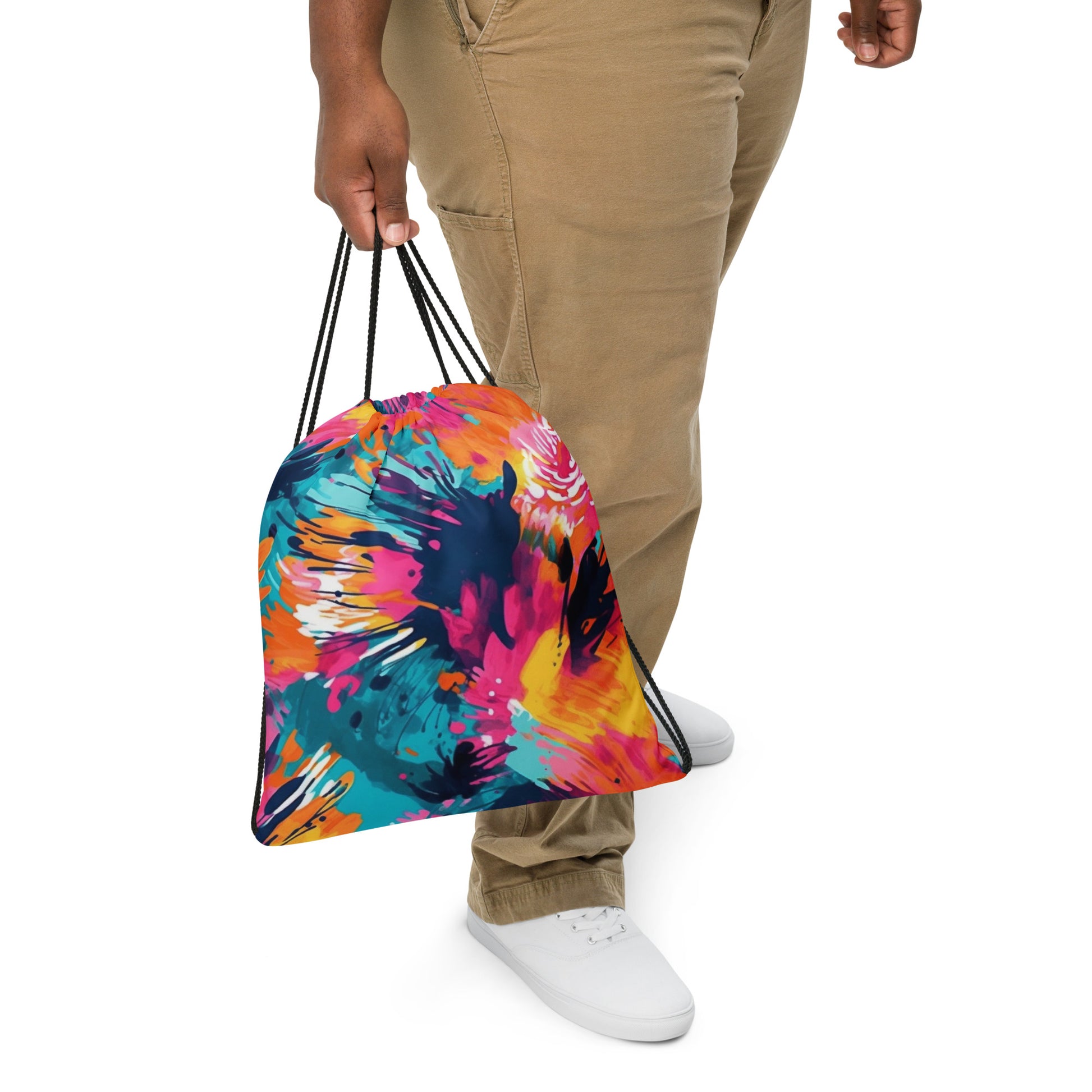 Drawstring bag- Watercolor Summer flowers 07