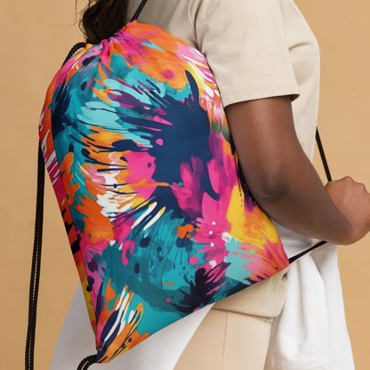 Drawstring bag- Watercolor Summer flowers 06