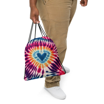 Drawstring bag- Tie Dye Hearts 05