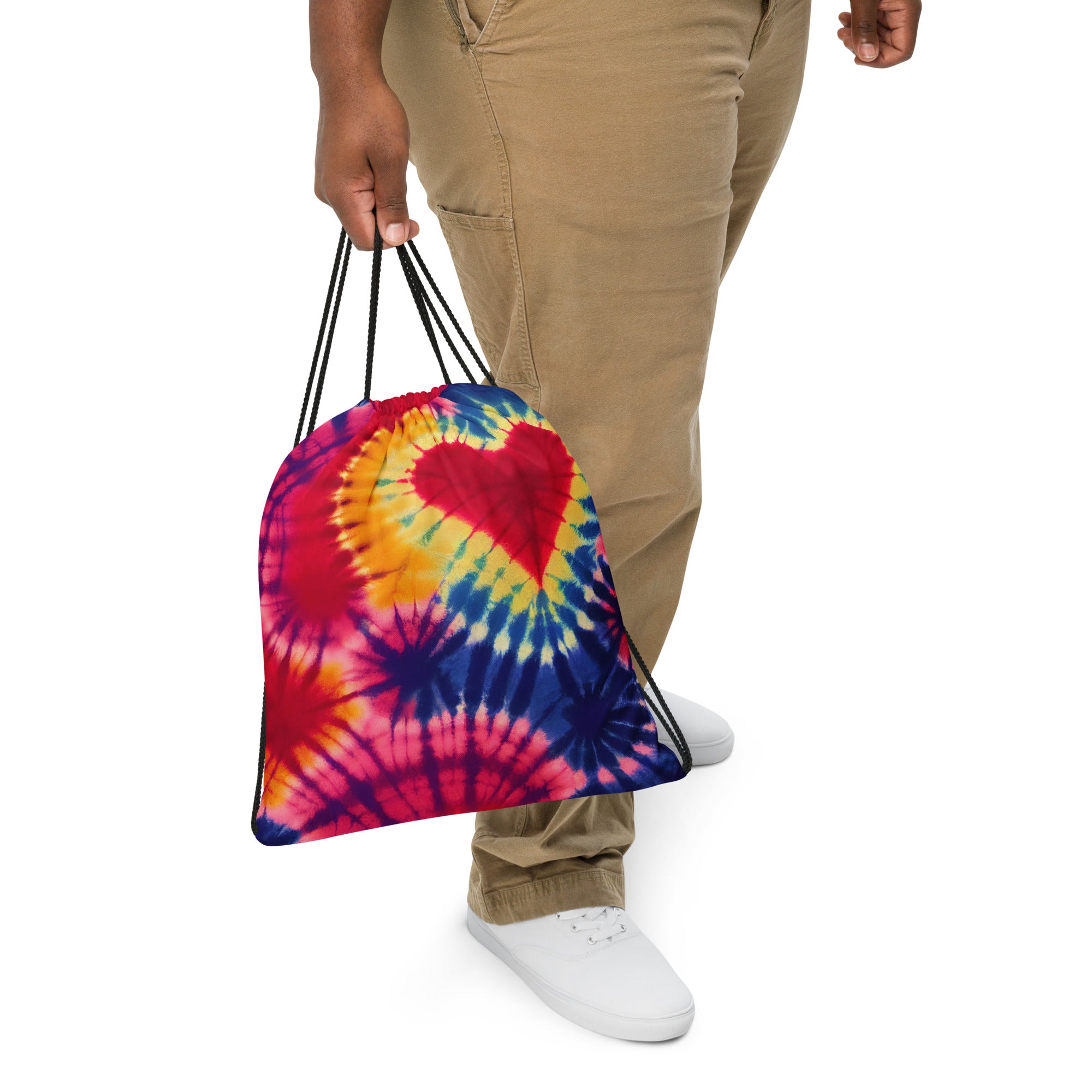 Drawstring bag- Tie Dye Hearts 05