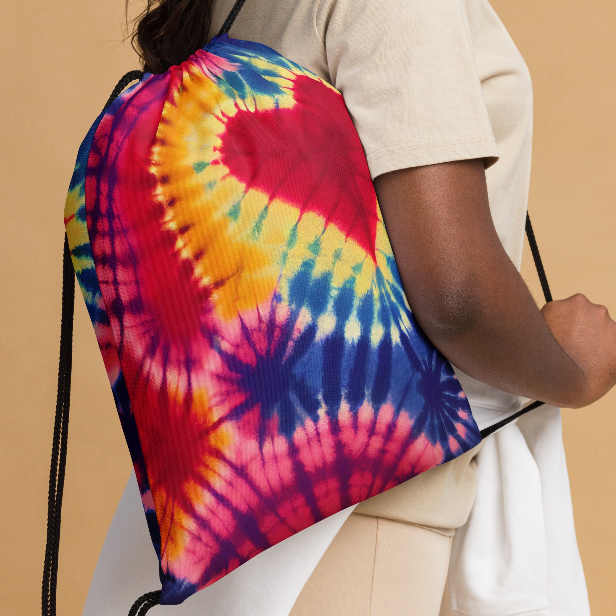 Drawstring bag- Tie Dye Hearts 04