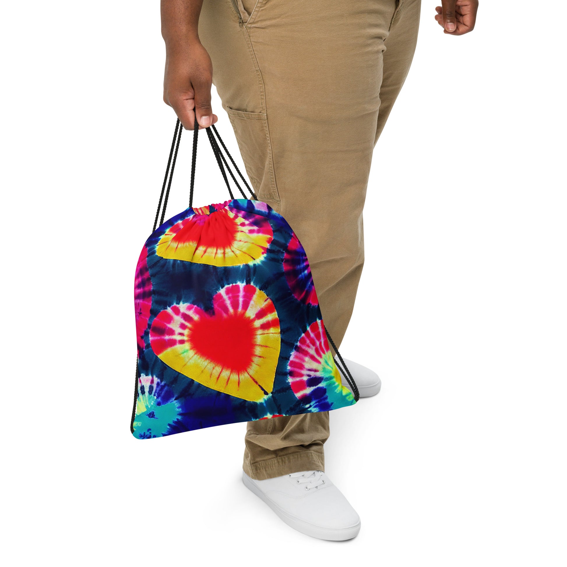 Drawstring bag- Tie Dye Hearts 06