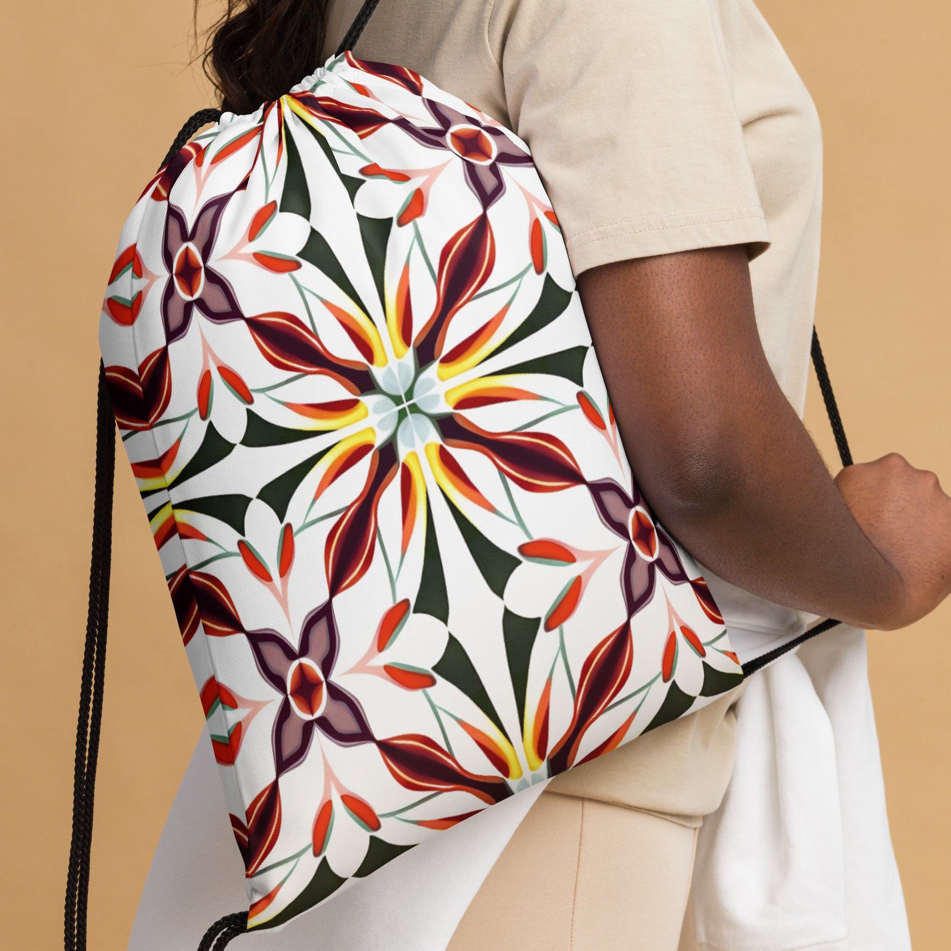 Drawstring bag- Colorful Majolica 03