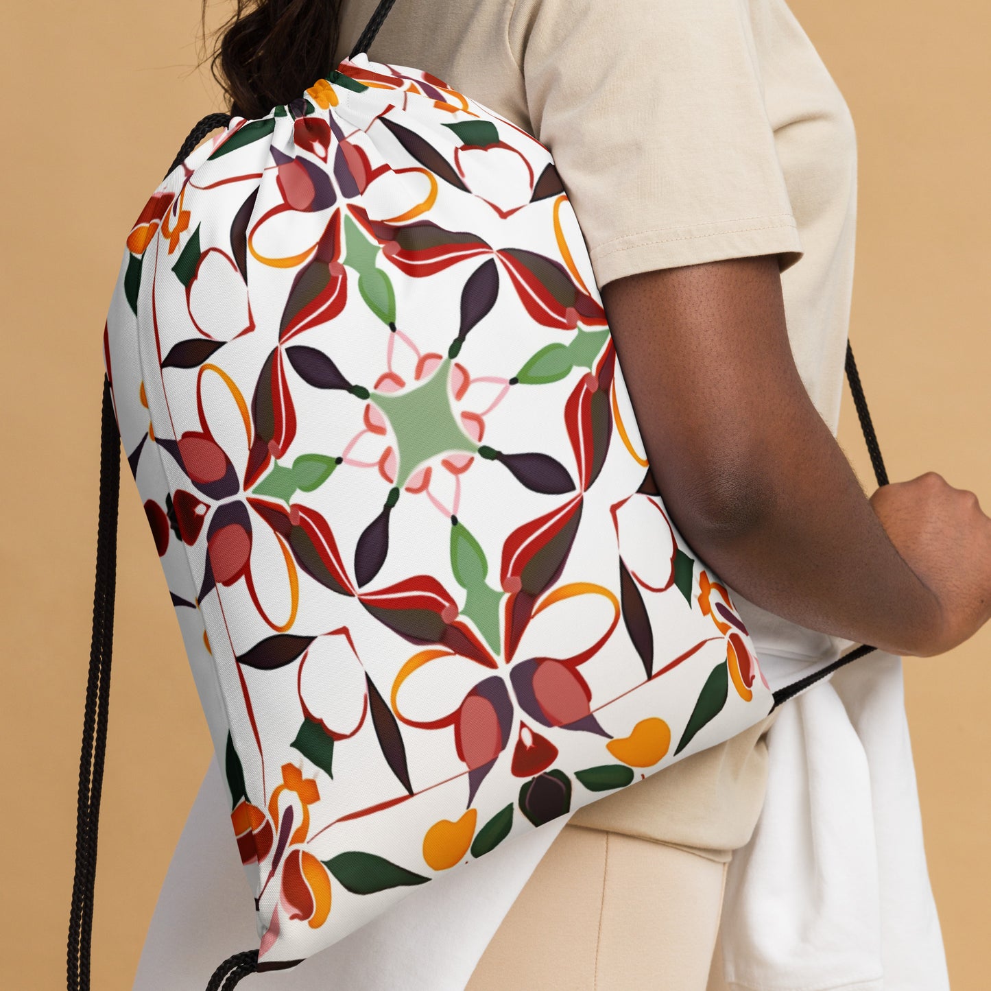 Drawstring bag- Colorful Majolica 04
