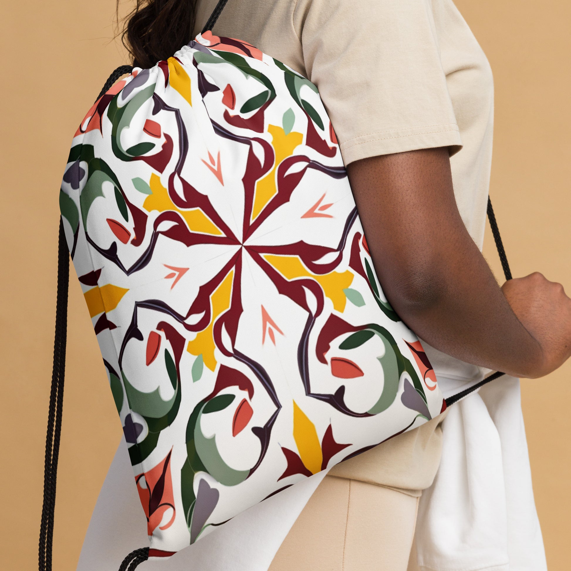 Drawstring bag- Colorful Majolica 06