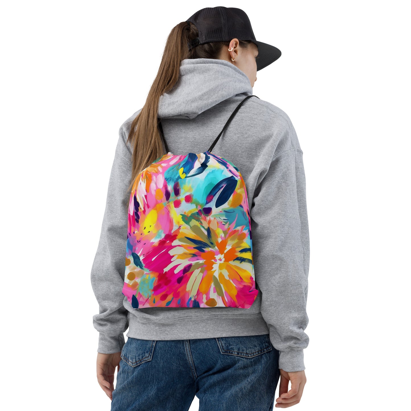 Drawstring bag- Watercolor Summer flowers 03