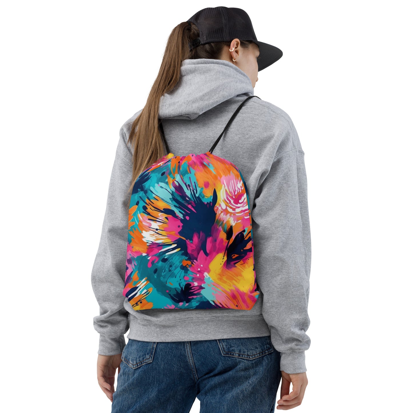 Drawstring bag- Watercolor Summer flowers 05
