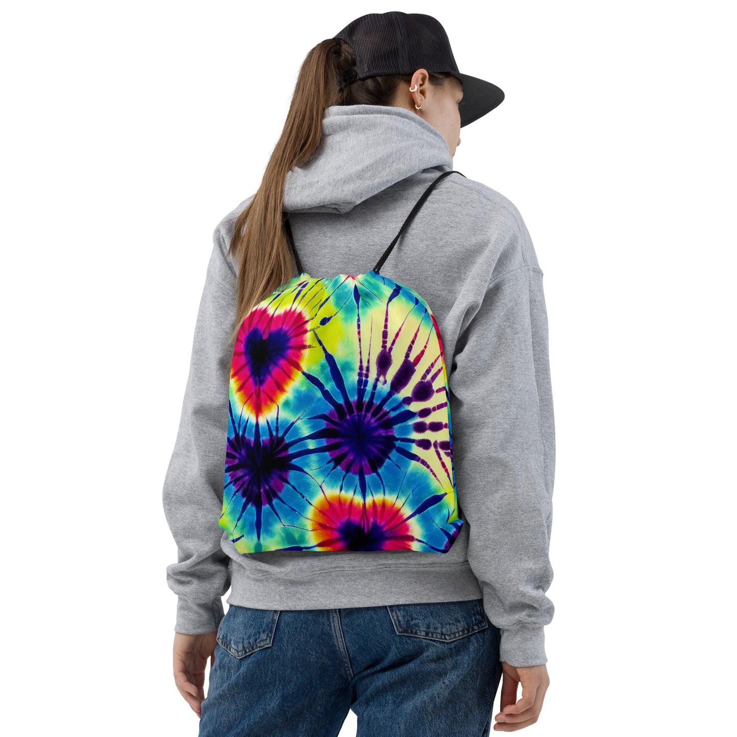 Drawstring bag- Tie Dye Hearts 02