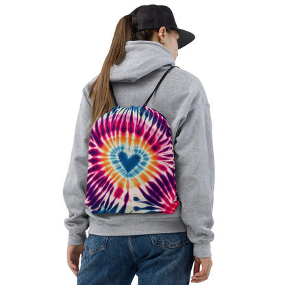 Drawstring bag- Tie Dye Hearts 03