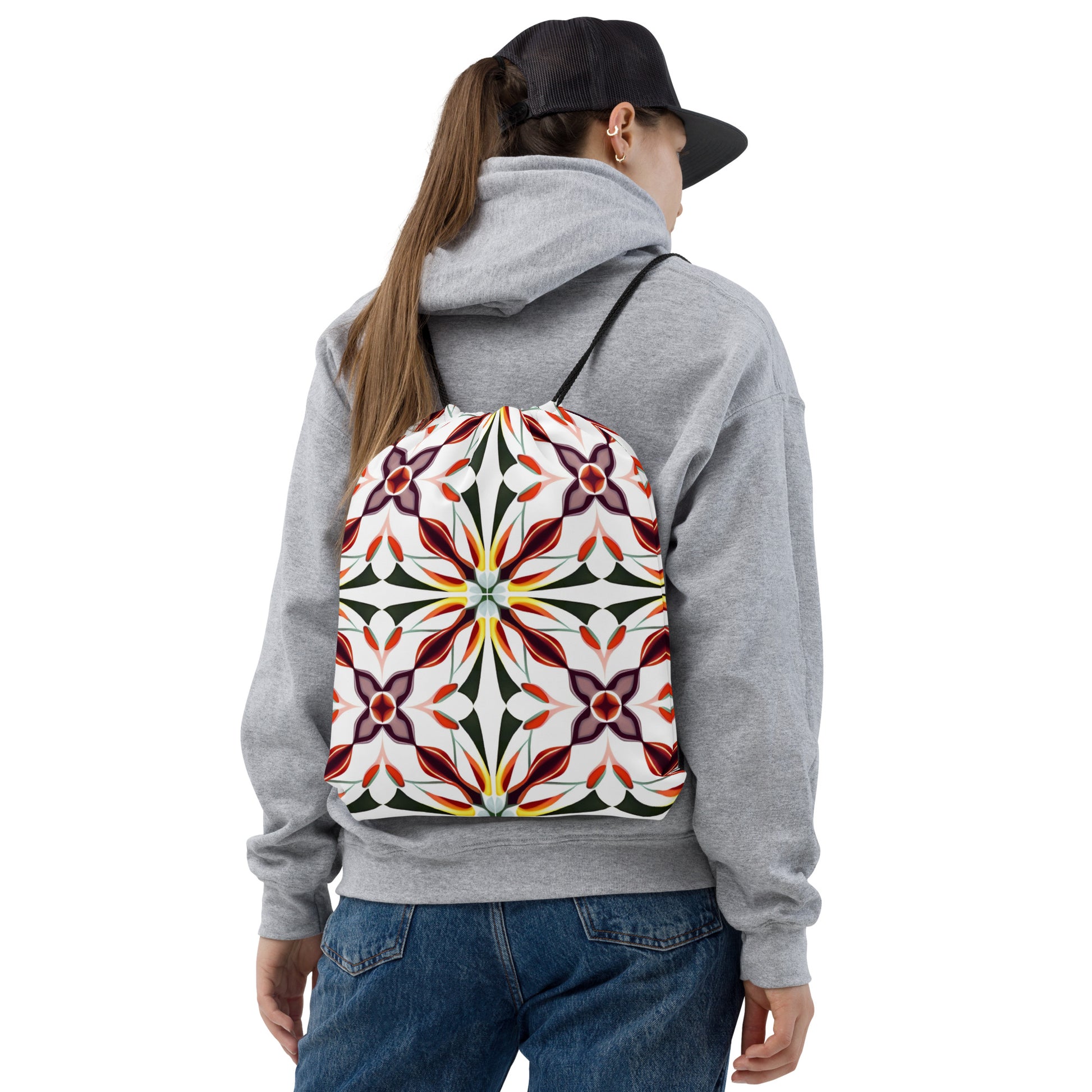Drawstring bag- Colorful Majolica 02