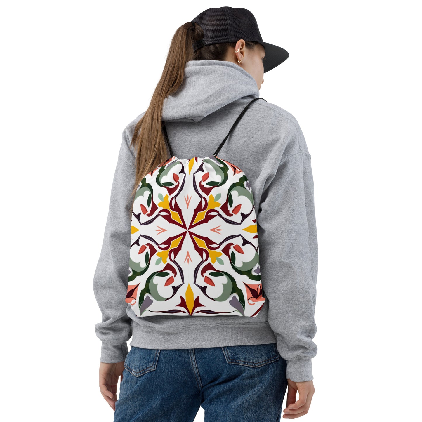 Drawstring bag- Colorful Majolica 05