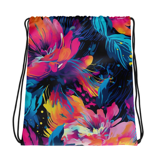 Drawstring bag- Watercolor Summer flowers 01