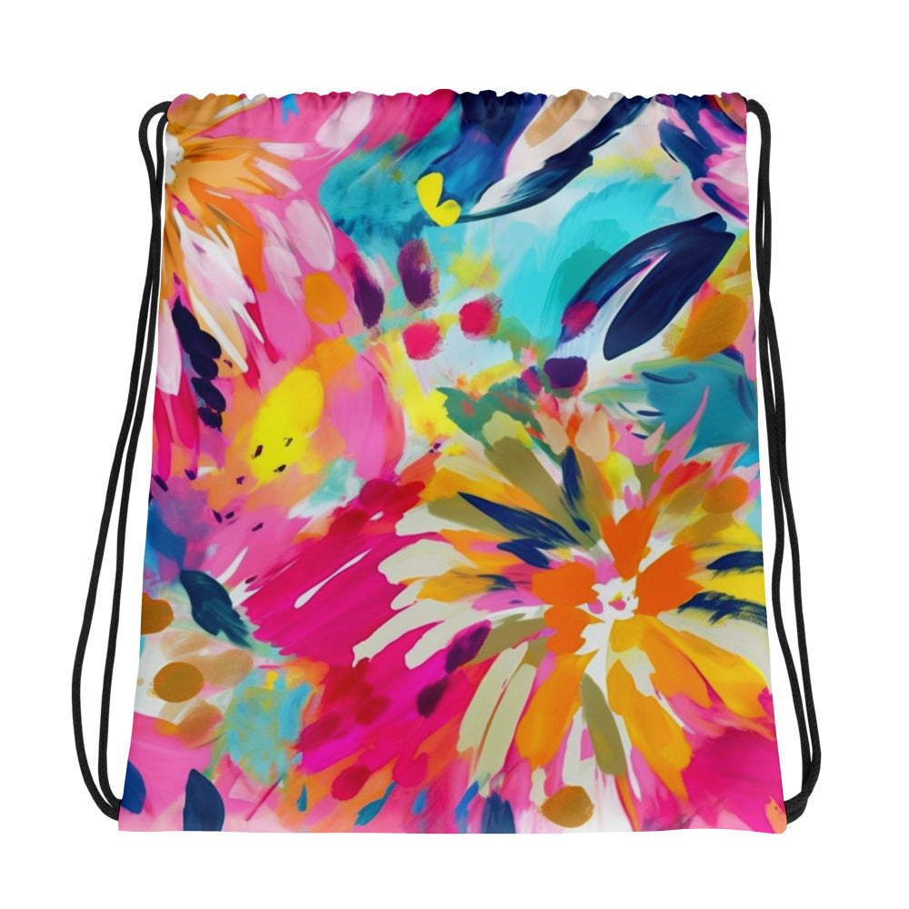 Drawstring bag- Watercolor Summer flowers 02
