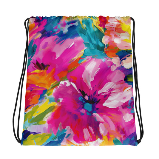Drawstring bag- Watercolor Summer flowers 03